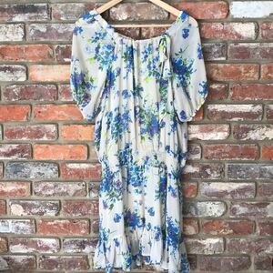 Xhilaration Medium Floral Ruffle Short Sleeve Dress Flowers Floral